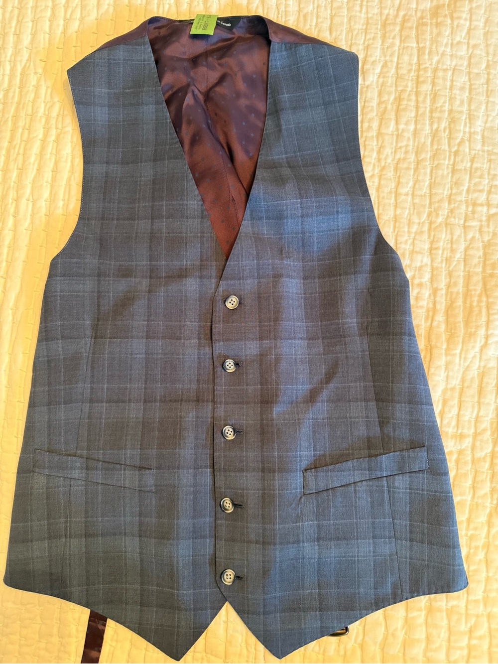 Coppley Reda Super 110’s Custom 3 Piece Plaid Wool Suit ~40R - Picture 7 of 12
